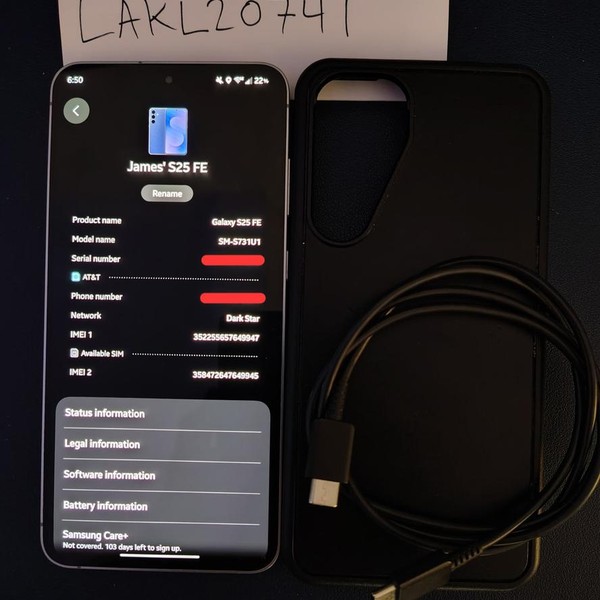 Samsung Galaxy S25 FE - Verizon, 128 GB, Navy Blue, SM-S731U
