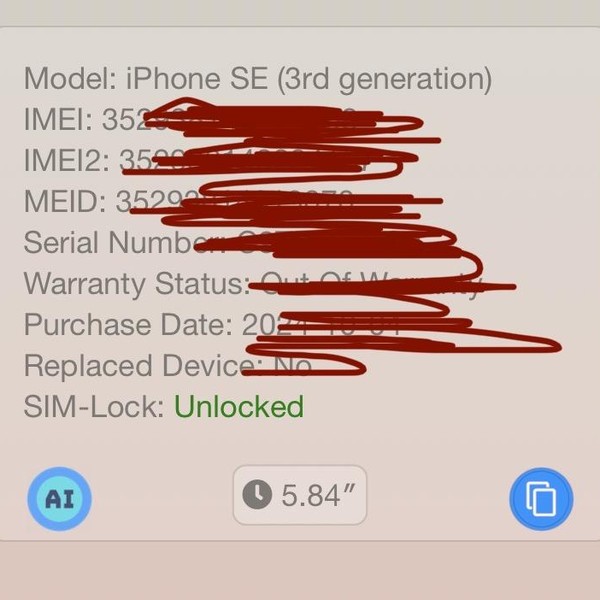 Apple iPhone SE 3rd Gen 2022 - Unlocked, 64 GB, Midnight, A2595