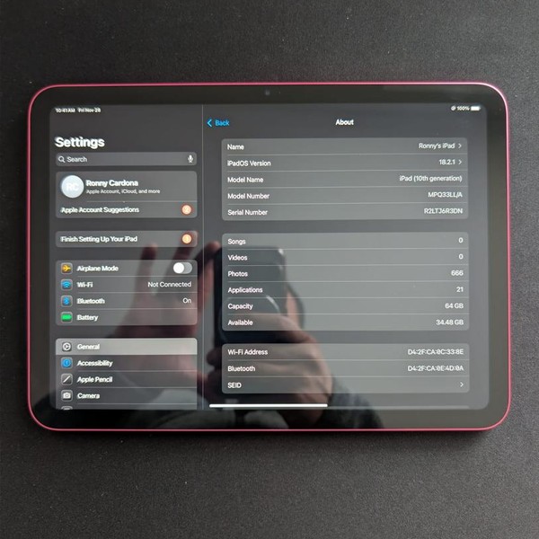 Apple iPad 10th Gen - Wi-Fi, 64 GB, Pink, A2696