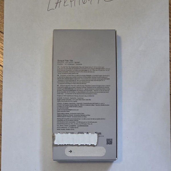 Google Pixel 10a - Unlocked, 128 GB, Obsidian, GE1GQ