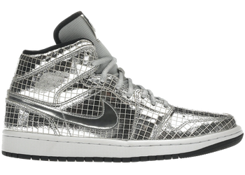 Jordan 1 Mid SE Disco Metallic Silver (Women's) for sale