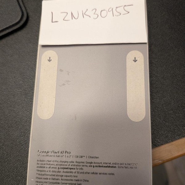 Google Pixel 10 Pro - Unlocked, 128 GB, Obsidian, G4QUR
