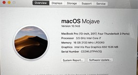 Good
													MacBook Pro 2017 (With Touch Bar) - 13" - I7, Gray, 512 GB, 16 GB, photo 1 of 5