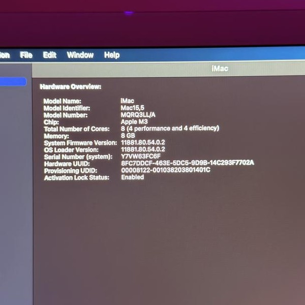 iMac 2023 24 inch - 256 GB, Blue, 8 GB, Apple M3, Ethernet+ PlusWiFi, 10-core GPU