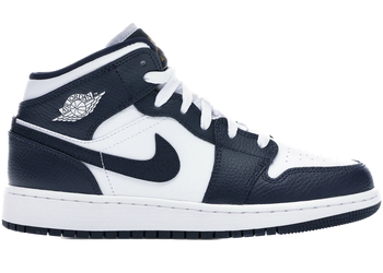 Jordan 1 Mid White Metallic Gold Obsidian (GS) for sale