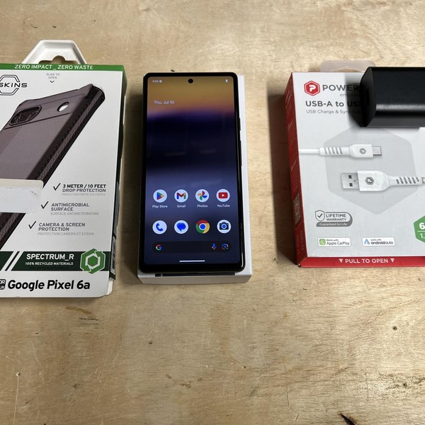 Google Pixel 6a - Unlocked, 128 GB, Charcoal, 6 GB, GX7AS