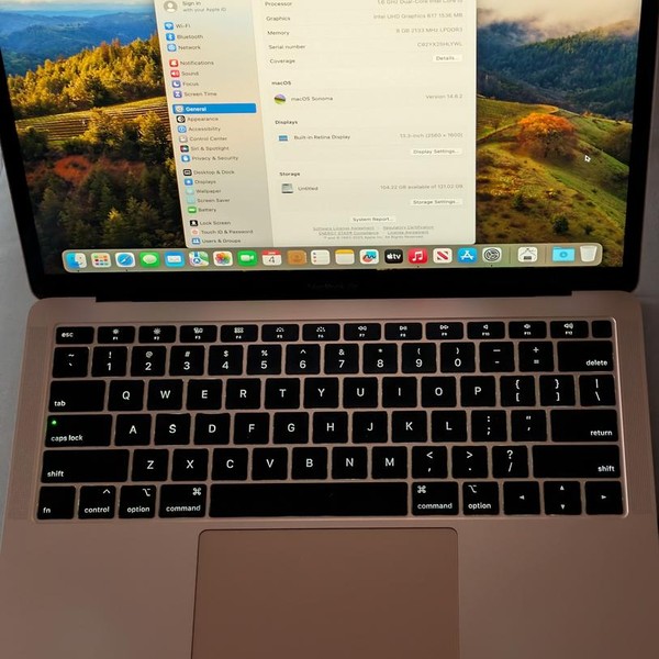 MacBook Air 2019 - 13 inch - 128 GB, Gold, 8 GB, Intel Core i5