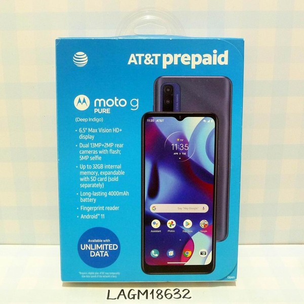 Moto G Pure - AT&T, 32 GB, Navy Blue, 3 GB