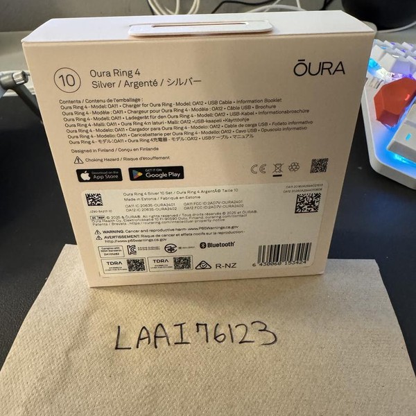 Oura Ring Gen 4 - Silver, Size 10