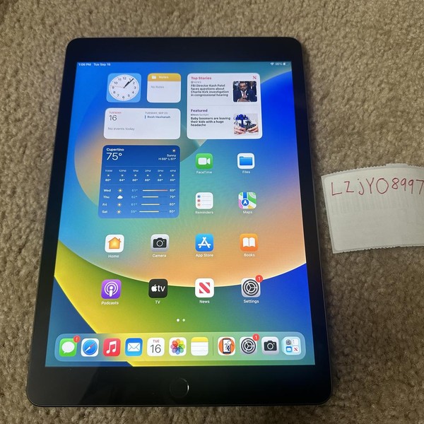 Apple iPad 9th Gen - Wi-Fi, 64 GB, Gray, A2602