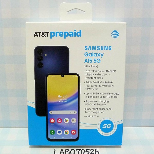 Samsung Galaxy A15 5G - AT&T, 64 GB, Black & Blue, 4 GB