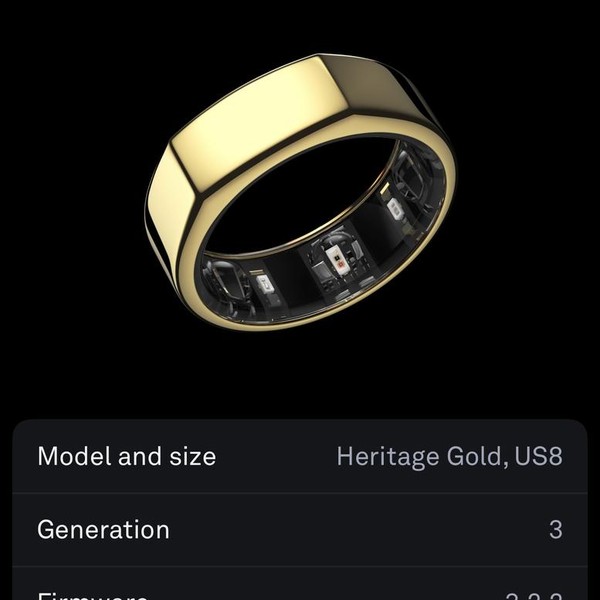 Oura Ring Gen 3 - Gold, Size 8, Heritage