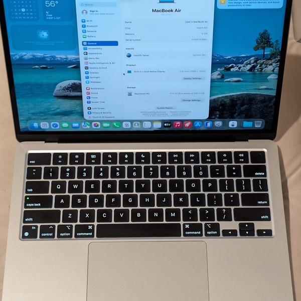 MacBook Air 2022 (M2) - 13 inch - 256 GB, Silver, 8 GB, Apple M2