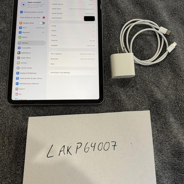 Apple iPad Pro 11 inch 4th Gen 2022 - Wi-Fi, 128 GB, Gray