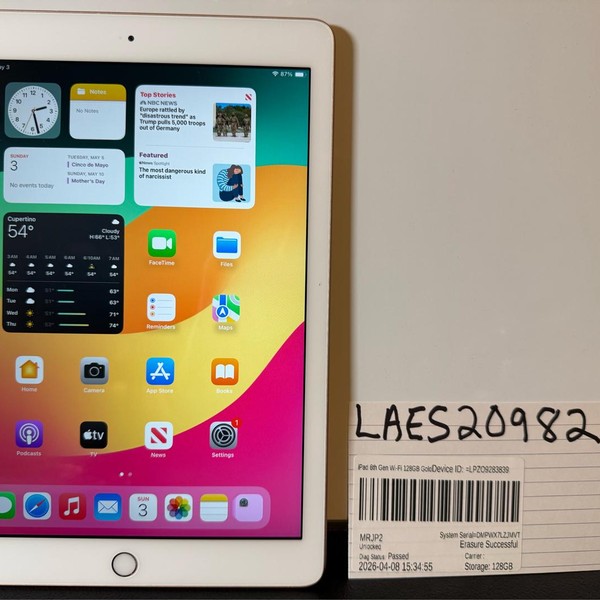 Apple iPad (6th Gen) - Wi-Fi, 128 GB, Gold, A1893