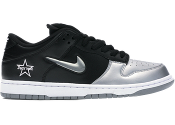 Nike SB Dunk Low Supreme Jewel Swoosh Silver for sale