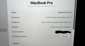 Good
													MacBook Pro 2017 (No Touch Bar) - 13" - I5, Silver, 512 GB, 8 GB, photo 4 of 10