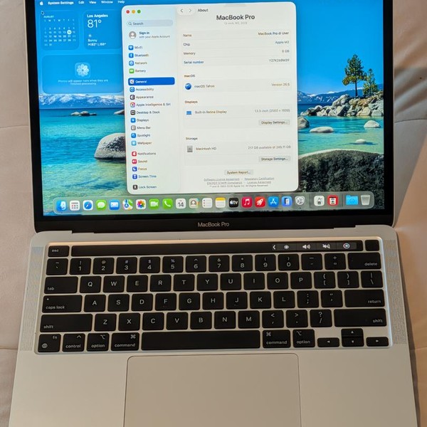 MacBook Pro 2022 - 13 inch - 256 GB, Silver, 8 GB, Apple M2