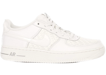 Nike Air Force 1 Low Triple White Leather Woven (GS) for sale