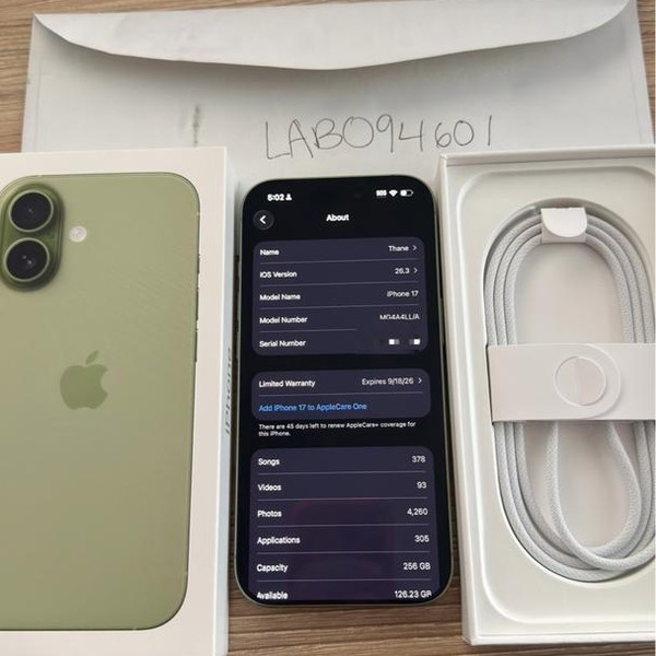Apple iPhone 17 - Unlocked, 256 GB, Sage, A3258