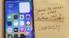 Good
													Apple iPhone SE 3rd Gen 2022 - T-Mobile, Midnight, 64 GB, A2595, photo 1 of 4