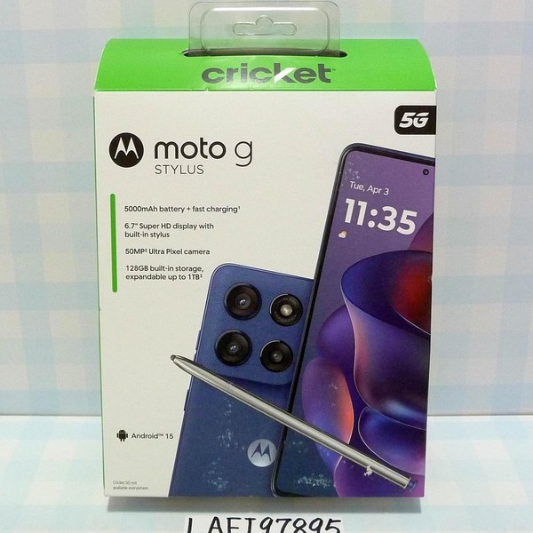 Moto G Stylus 5G (2025) - Cricket, 128 GB, Gibraltar Sea, 8 GB