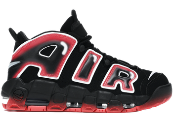 Nike Air More Uptempo Black White Laser Crimson for sale