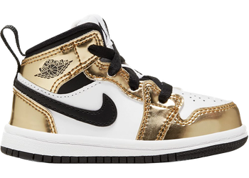 Jordan 1 Mid Metallic Gold Black White (TD) for sale