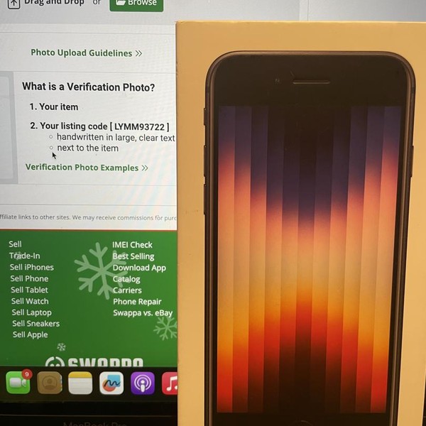 Apple iPhone SE 3rd Gen 2022 - Unlocked, 64 GB, Midnight, A2595