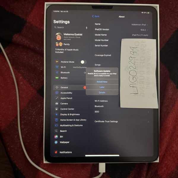 Apple iPad Pro 11 inch 2018 - Wi-Fi, 256 GB, Gray, A1980