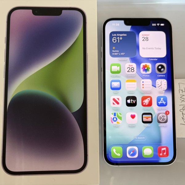 Apple iPhone 14 - Unlocked, 128 GB, Purple, A2649
