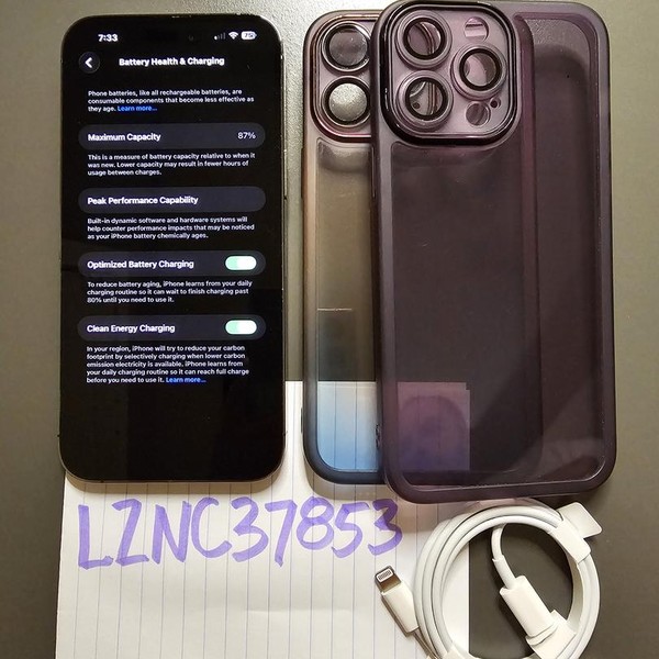 Apple iPhone 14 Pro Max - Unlocked, 128 GB, Purple, A2651