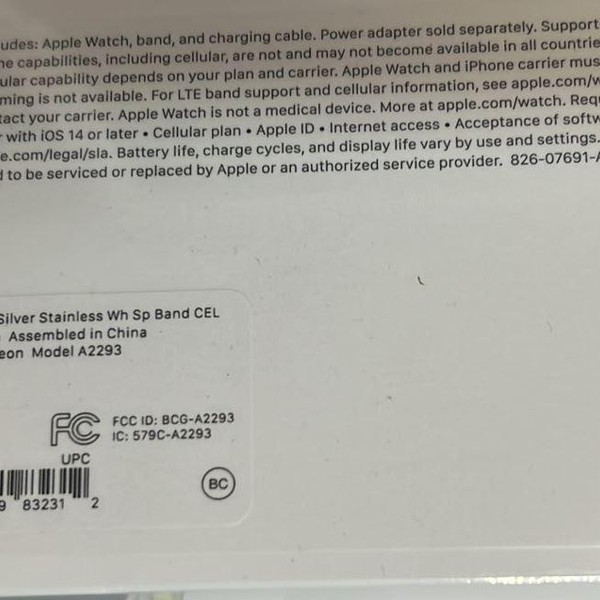 Apple Watch Series 6 40mm - Unlocked, Silver, A2293 - Cellular, Stainless Steel