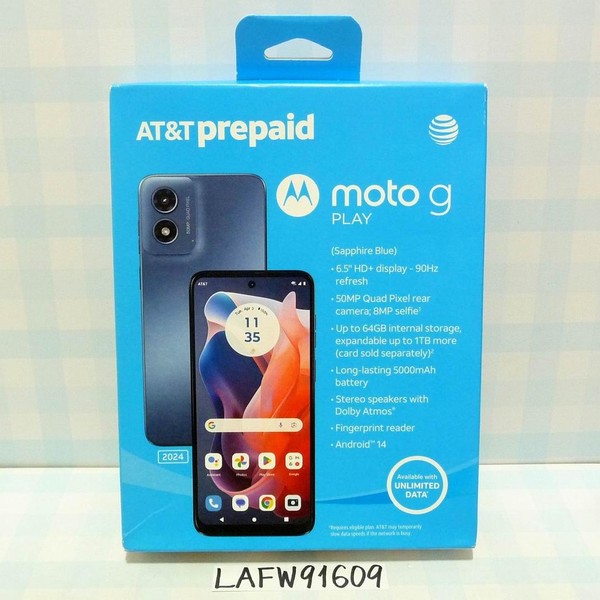 Moto G Play (2024) - AT&T, 64 GB, Blue, 4 GB