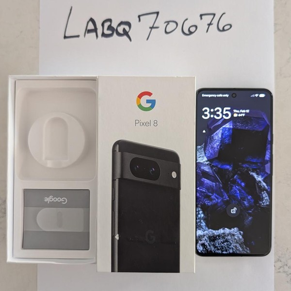 Google Pixel 8 - T-Mobile, 128 GB, Obsidian, 8 GB, G9BQD, Sub-6 5G
