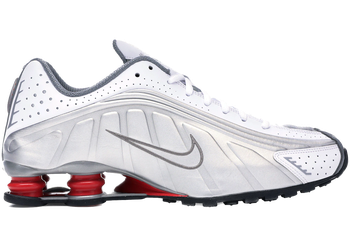 Nike Shox R4 Metallic Silver Comet Red (2018) for sale