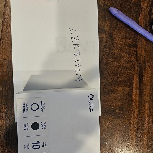 Oura Ring Gen 3 - Black, Size 10, Heritage