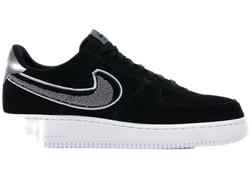 Nike Air Force 1 Low 3D Chenille Swoosh Black Cool Grey for sale