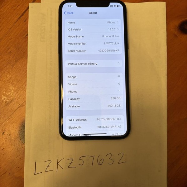 Apple iPhone 11 Pro - Unlocked, 256 GB, Gray, A2160