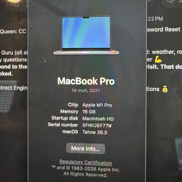 MacBook Pro 2021 - 14 inch - 1 TB, Silver, 16 GB, Apple M1 Pro 10-core