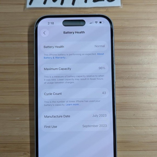 Apple iPhone 15 - Unlocked, 128 GB, Blue, A2846