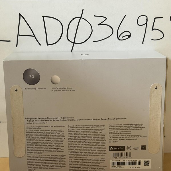 Nest Learning Thermostat 4th gen - Silver