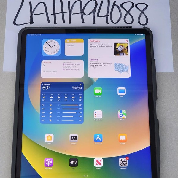 Apple iPad Pro 12.9 inch 6th Gen 2022 - Verizon, 128 GB, Gray