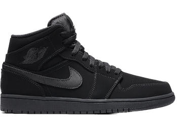 Jordan 1 Mid Black Black White for sale
