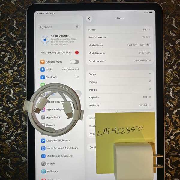 Apple iPad Air 11 inch (M4) 2026 - Wi-Fi, 128 GB, Purple, A3459