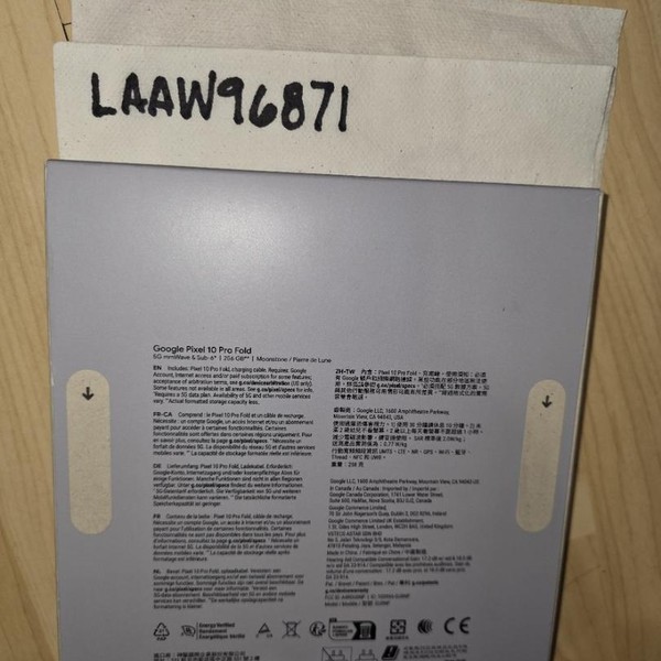 Google Pixel 10 Pro Fold - Unlocked, Moonstone, 256 GB, GU0NP