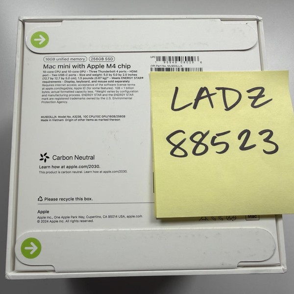 Mac Mini 2024 - 256 GB, 16 GB, Apple M4