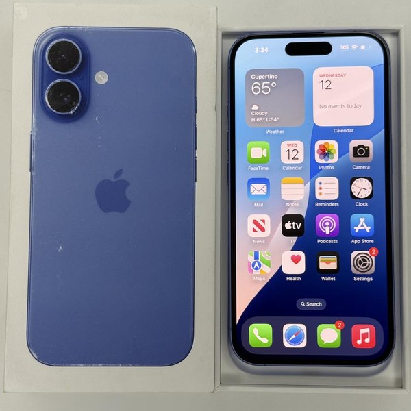 Apple iPhone 16 - T-Mobile, 128 GB, Ultramarine, A3081