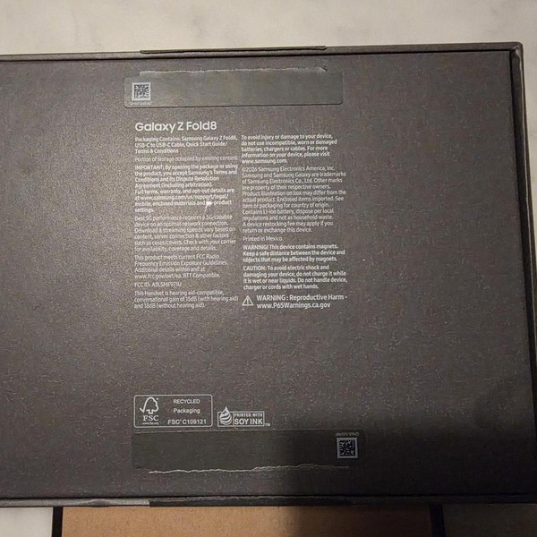 Samsung Galaxy Z Fold8 - Unlocked, 512 GB, Graphite, 12 GB, SM-F971U1