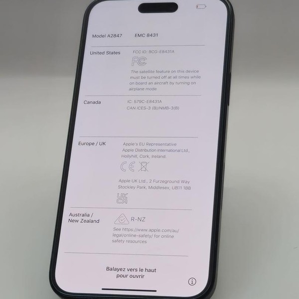 Apple iPhone 15 Plus - Unlocked, 128 GB, Black, A2847